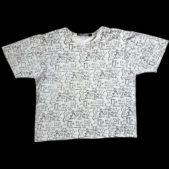 90s vintage math formula equation print t-shirt boxy short IB Diffusion. - Picture 1 of 6